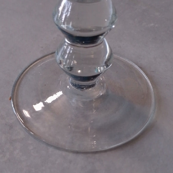 4 Vintage Art Deco Ruby Glass Wine Water Goblets Ruby Stemware Clear Knob Stem