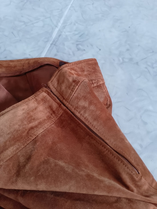 Vintage DANIER Rust Brown Suede Flared Pants