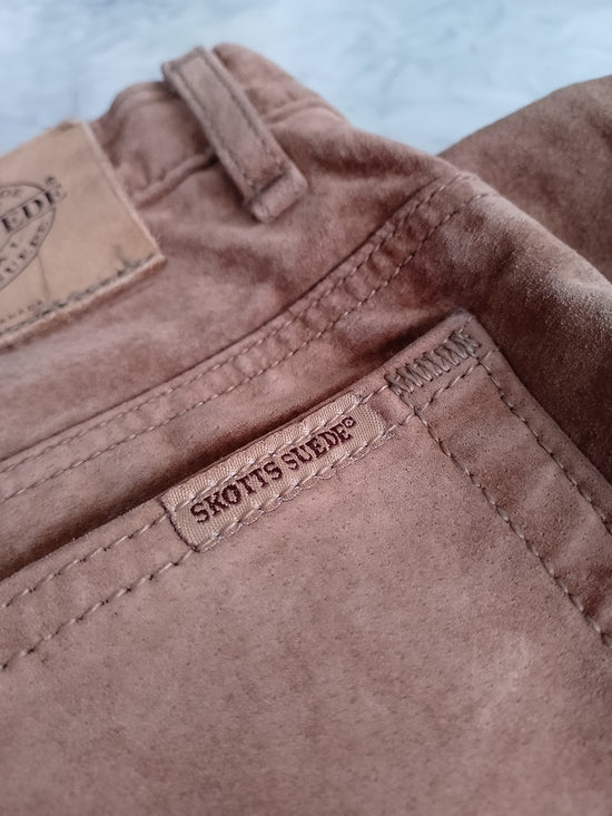 Vintage SKOTTS SUEDE Brown Leather Pants