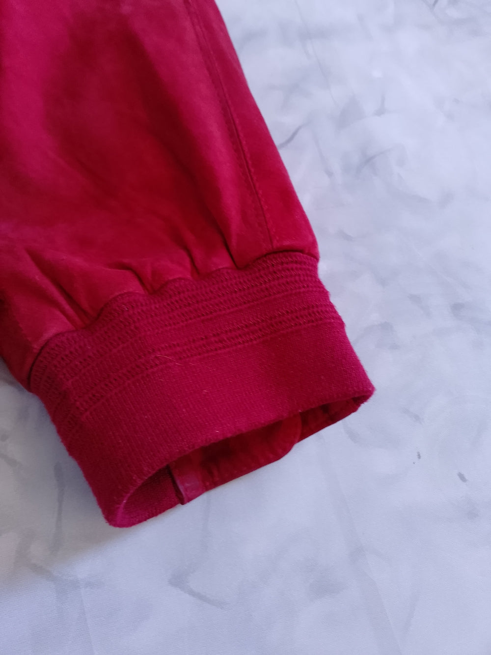 TRAPPER Brand Red Men's GOAT Suede Zip-Up Jacket