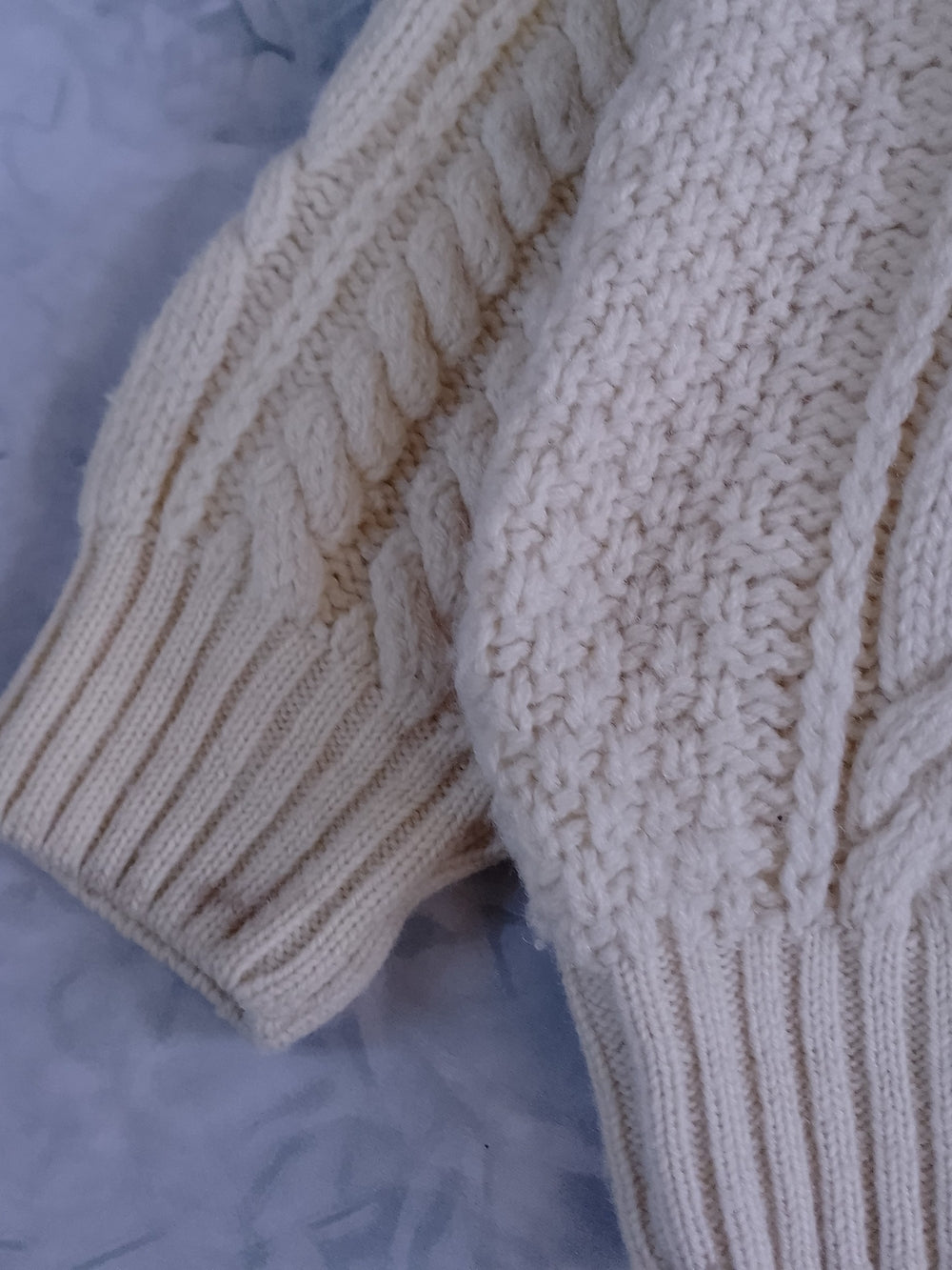 Vintage BROGUE Cream Cable Knit Sweater