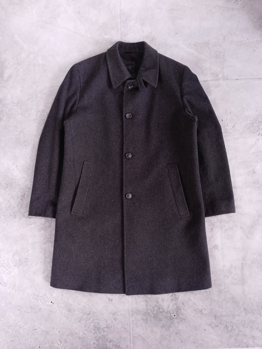 HUGO BOSS WOOL Men's Charcoal CASHMERE PEA COAT