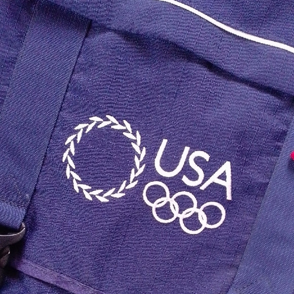 Vintage 2004 ATHENS OLYMPICS ROOTS USA Blue Messenger Bag #04