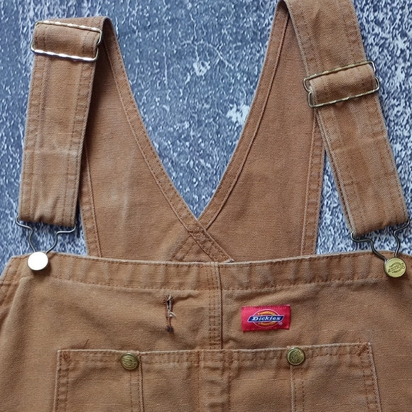 Dickies Brown Denim Overalls WORKWEAR UNISEX WIDE W216490