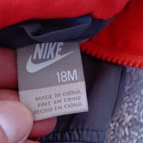 Nike Kids Red and Gray Windbreaker Jacket