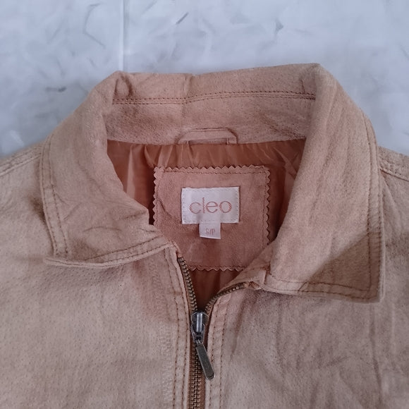 Suede Zip-Front Jacket in Tan Cleo Leather