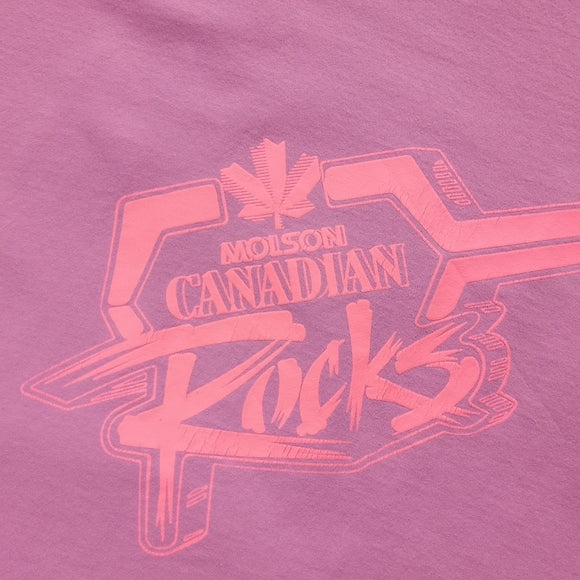 Vintage 1990 Rock 95.7 FM Molson Canadian Beach Single Stitch Muscle Shirt