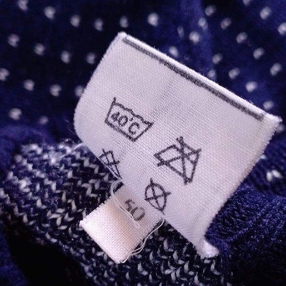 VINTAGE 90s NORTIC  STYLE Navy Blue Patterned Sweater