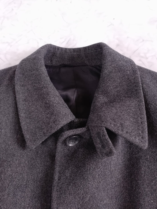 HUGO BOSS WOOL Men's Charcoal CASHMERE PEA COAT