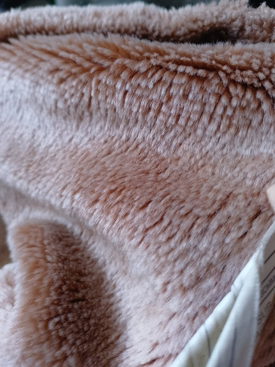 Y2K Cherokee Suede Tan Faux Teddy Shearling Zip Jacket