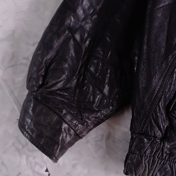 Vintage 80s Puffy Leather Jacket