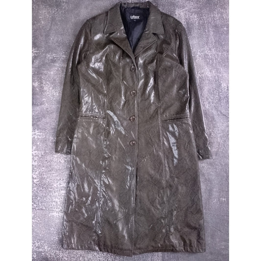 Vintage Faux Snake Skin Trench Coat utex Womens