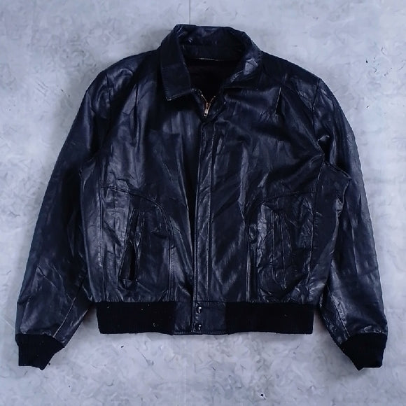 Vintage R. Sherman Men's Black Leather Jacket