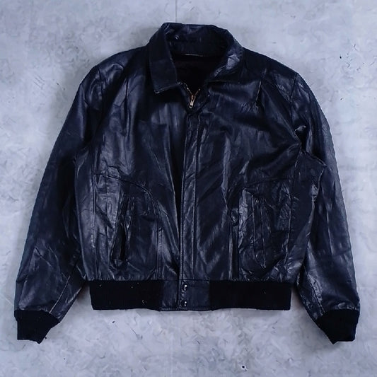 Vintage R. Sherman Men's Black Leather Jacket