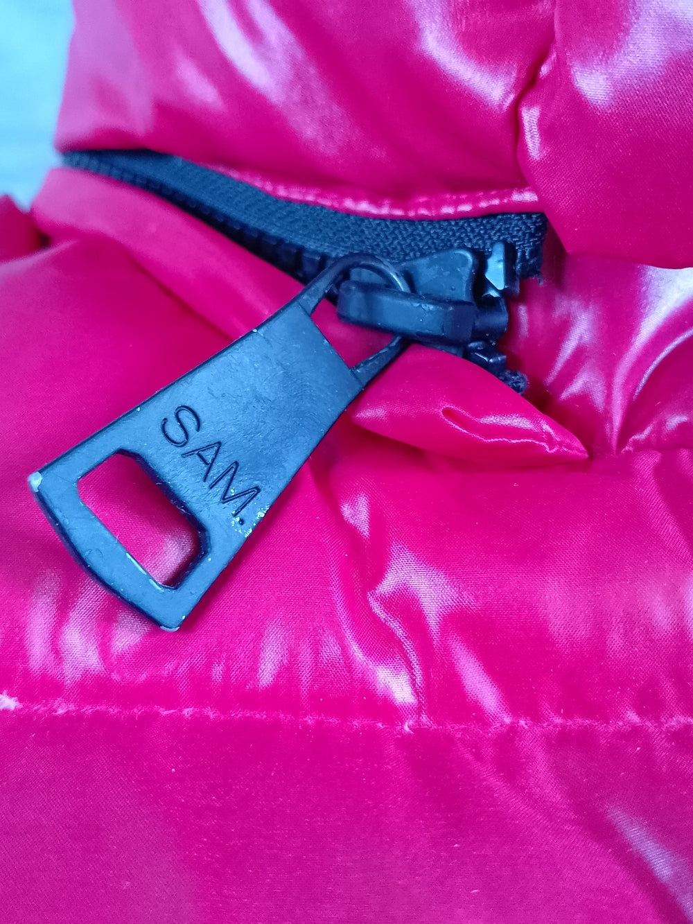SAM. NEW YORK Red Puffer Down Hooded Jacket