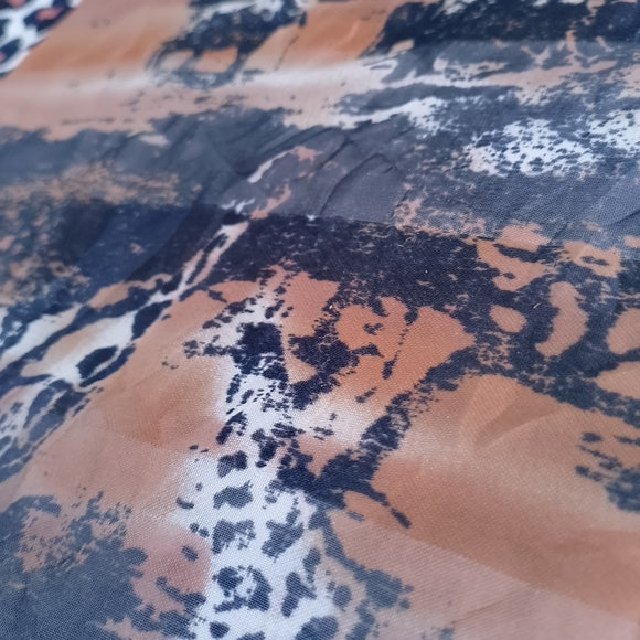 Into Africa Handmade Savannah Landscape Animal Scarf Giraffe Zebra Leopard
