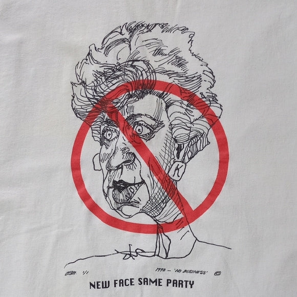 Vintage 1993 ANTI Kim Campbell New Face Same Party Single Stitch T-Shirt