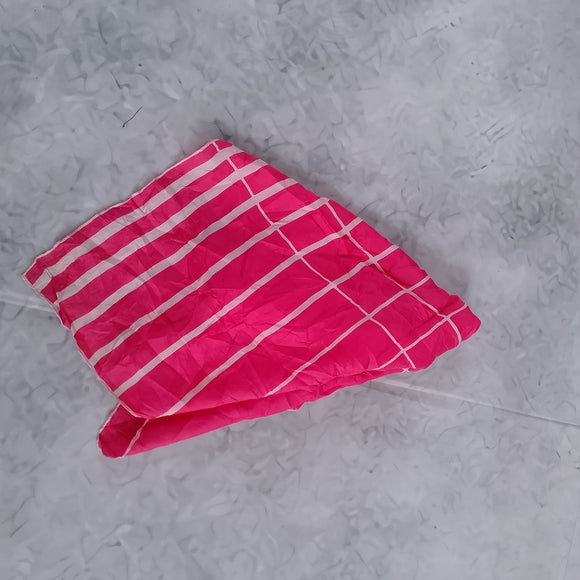 Vintage Style British Silk Handkerchief Scarf Red White Grid Pattern 26”