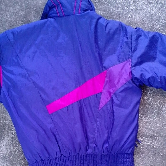 VINTAGE 90s SUNICE SKI JACKET  FUNK PATTERN PURPLE PINK