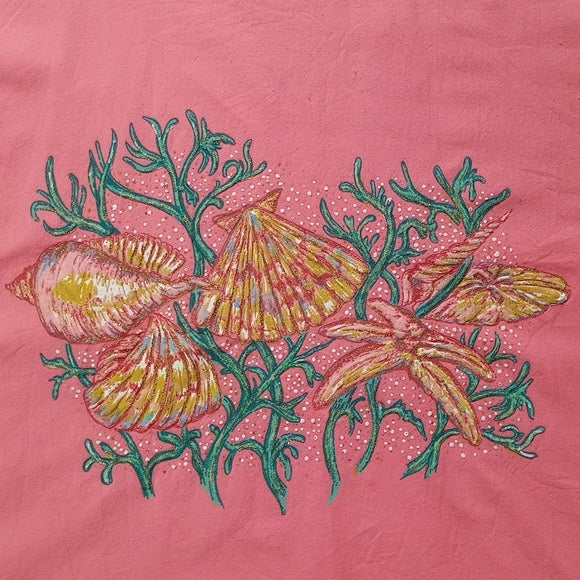 Vintage 90s Ocean Shells Glitter Single Stitch T-Shirt Unisex