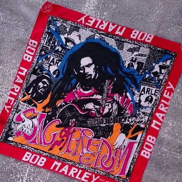 Vintage Bob Marley Playing Guitar Funkadelic style Graphic Bandana/Scarf