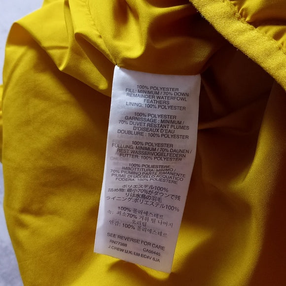 2014 J.CREW YELLOW GOOSE DOWN PUFFER VEST