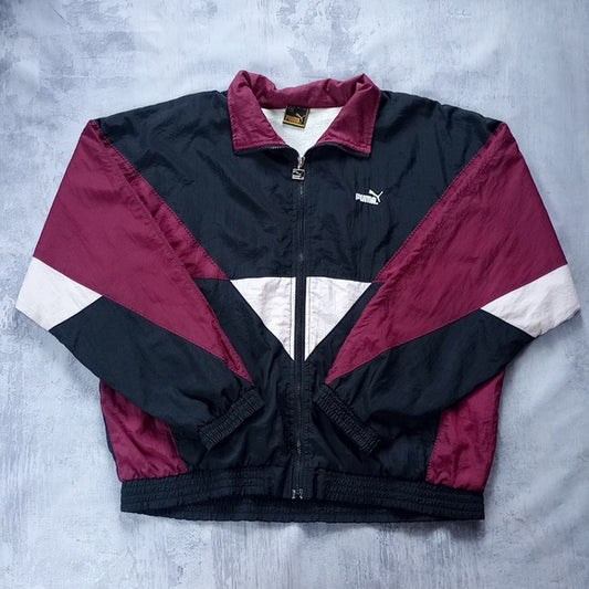 Vintage 90s PUMA Windbreaker Jacket Colour Block