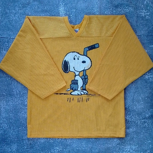 Vintage Snoopy With Hockey Stick Peanuts Hockey Jersey