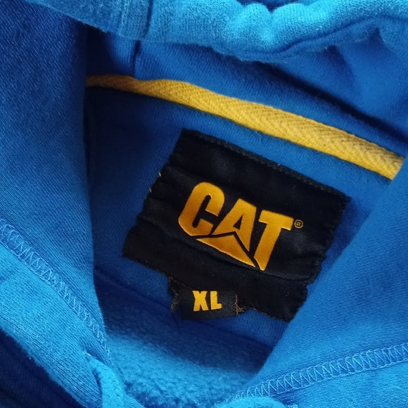 CAT CATERPILLAR Embroidered Blue Hoodie
