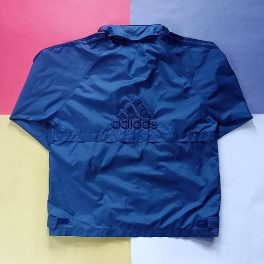 Vintage 90s Adidas Blue Essential Windbreaker Jacket Unisex