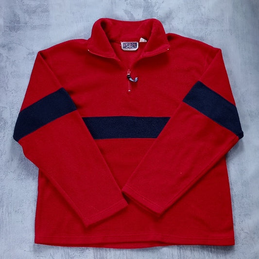 Vintage NEVADA Half-Zip Color-Block Red/Blue Sweatshirt