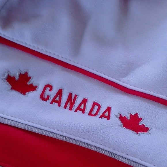 VINTAGE '90s Foot Locker Red and White Canada Track Jacket