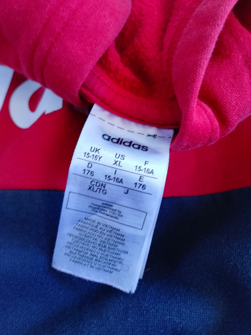 adidas Red & Navy Colorblock Hoodie YOUTH