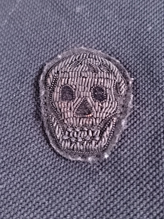 Alexander McQueen Black Polo Shirt with Skull Embroidery