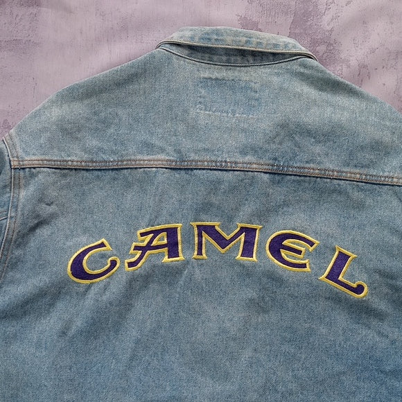 Vintage 1980s Camel Cigarettes Embroidered Denim Jacket