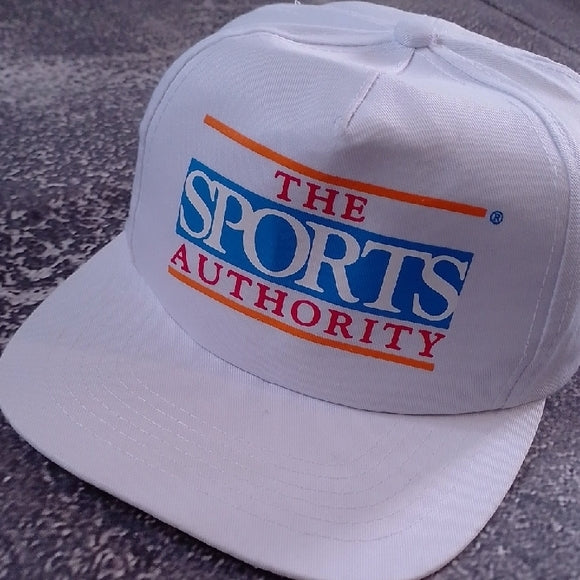 Vintage 90s The Sports Authority White Cap Snap Back