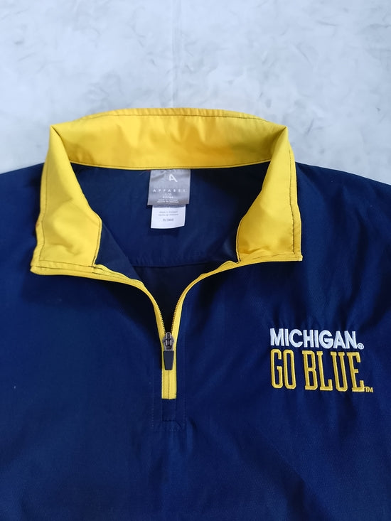 NCAA MICHIGAN UNIVERSITY SO BLUE Windbreaker Pullover Quarter Zip