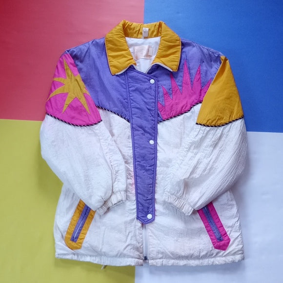 Vintage 90s Sun Funky Colour Block Winter Jacket Eureca