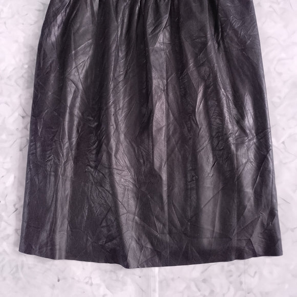 LEiTH Black Spaghetti Strap Dress Faux Leather