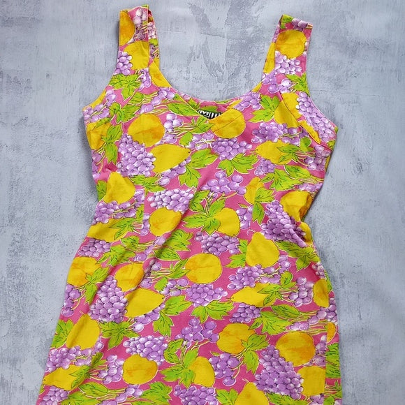 Vintage 90s GRAPES & PEACHES Print Dress