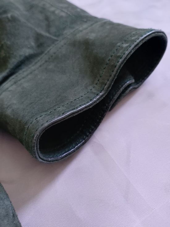 Vintage 90s Men's Suede Field Jacket - Forest Green