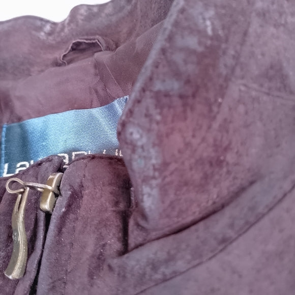 Purple Laura Plus Suede Zip-Front Leather Jacket