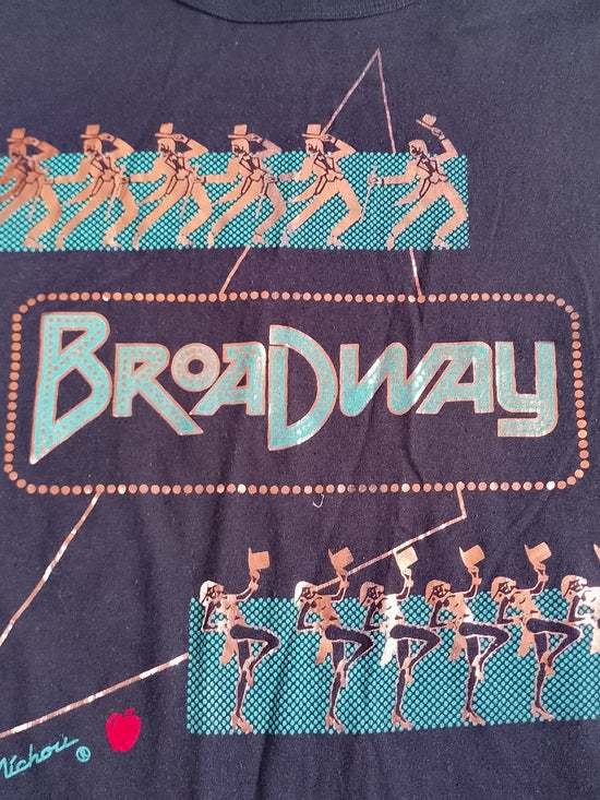 Vintage 90s Broadway Graphic Tee Dancing Design Single Stitch