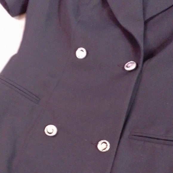 COMME CA des halles Paris Black Double-Breasted Blazer Open Back