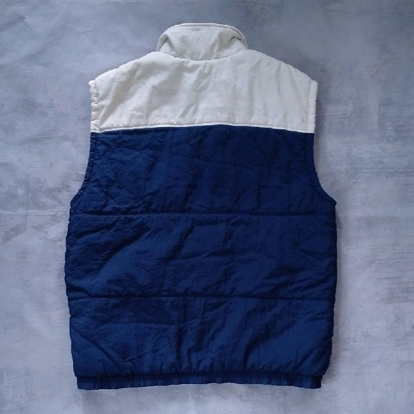Vintage 90s NIKE Navy and White Sleeveless Vest Jacket