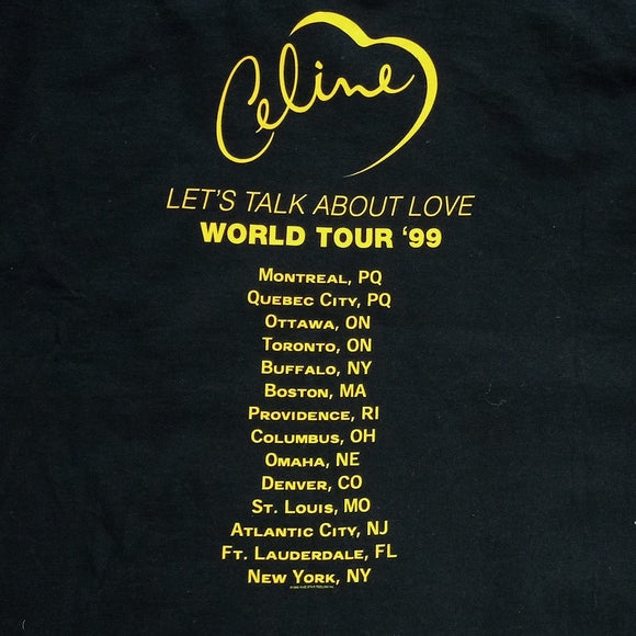 Vintage 1999 Celine Dion Let's Talk About Love Tour T-Shirt Single Stitch