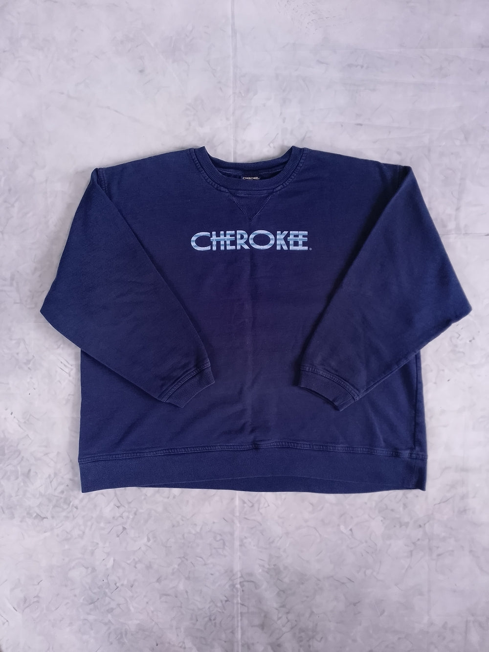 Vintage 90s Cherokee Navy Logo Crewneck Sweatshirt