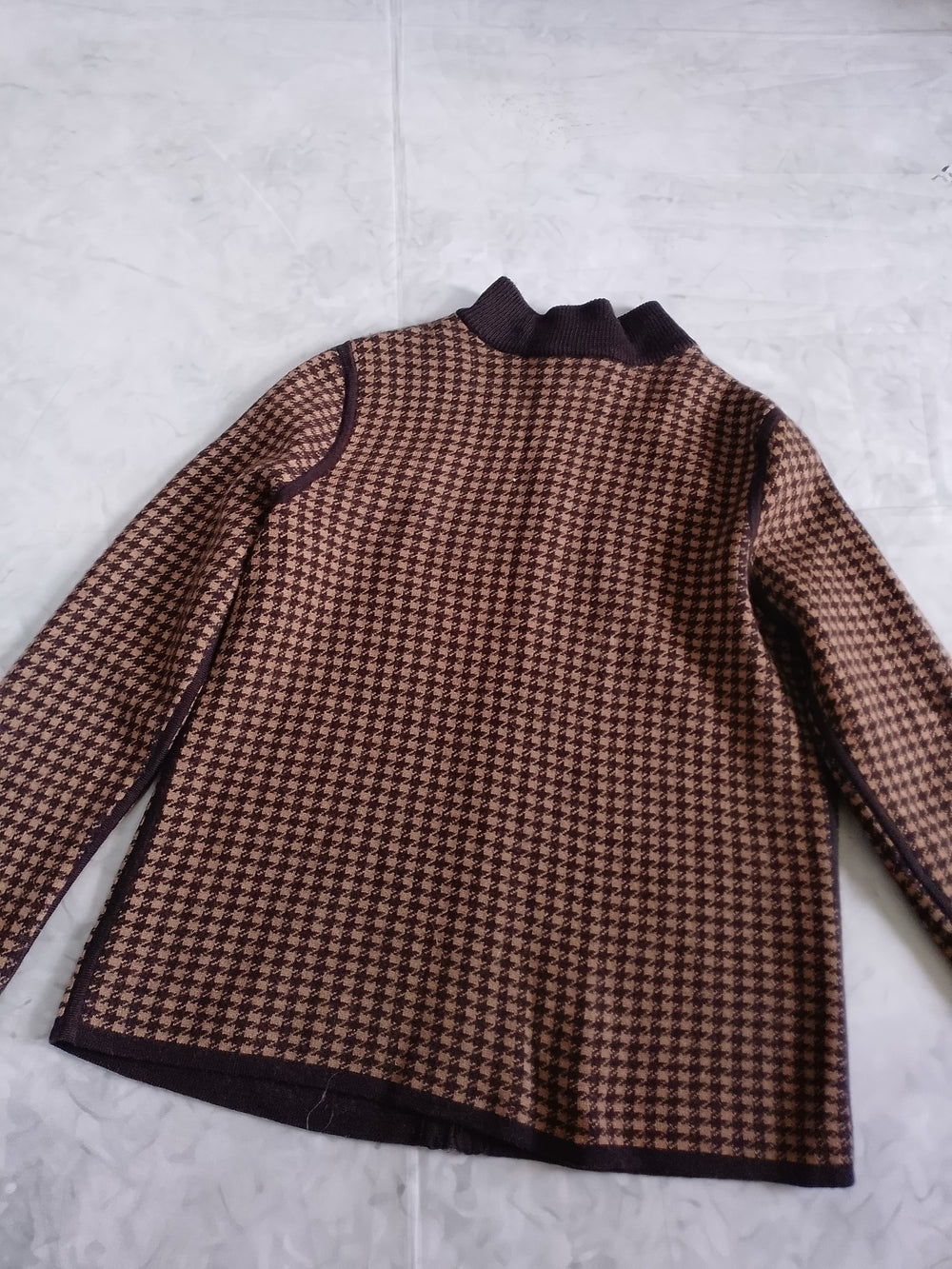 Pendleton Houndstooth Zip Up Jacket Wool
