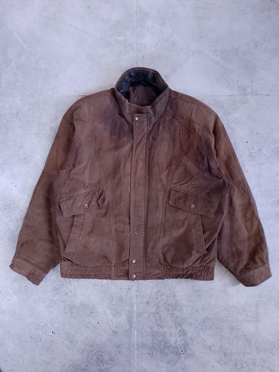 Vintage NORTHWEST TERRITORY Brown Suede Bomber Jacket