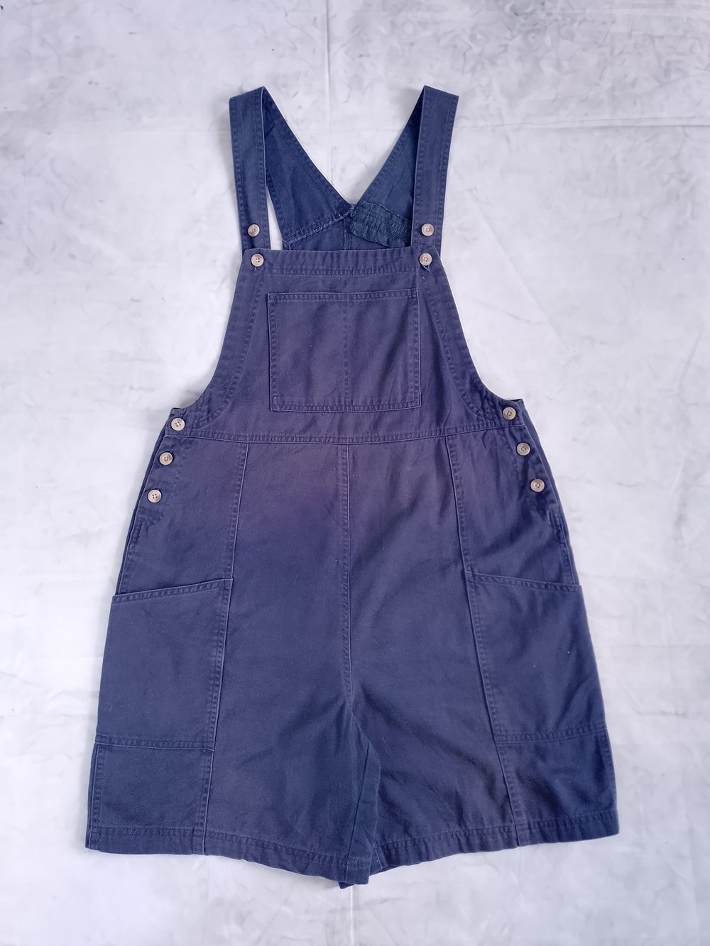 Vintage 90s Navy Blue Short Overalls